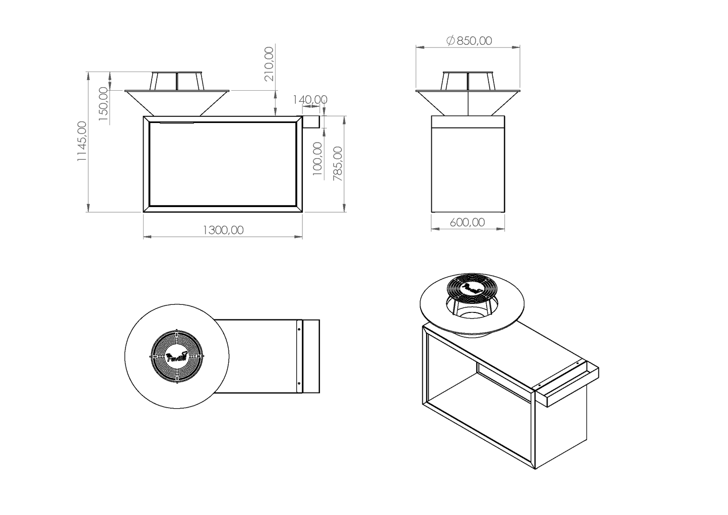 FLAME Feuerschale mit Grillplatte