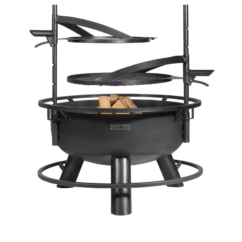 FERRO – Premium ⌀ 80cm Feuerschale mit ⌀ 60cm höhenverstellbarem Grillrost