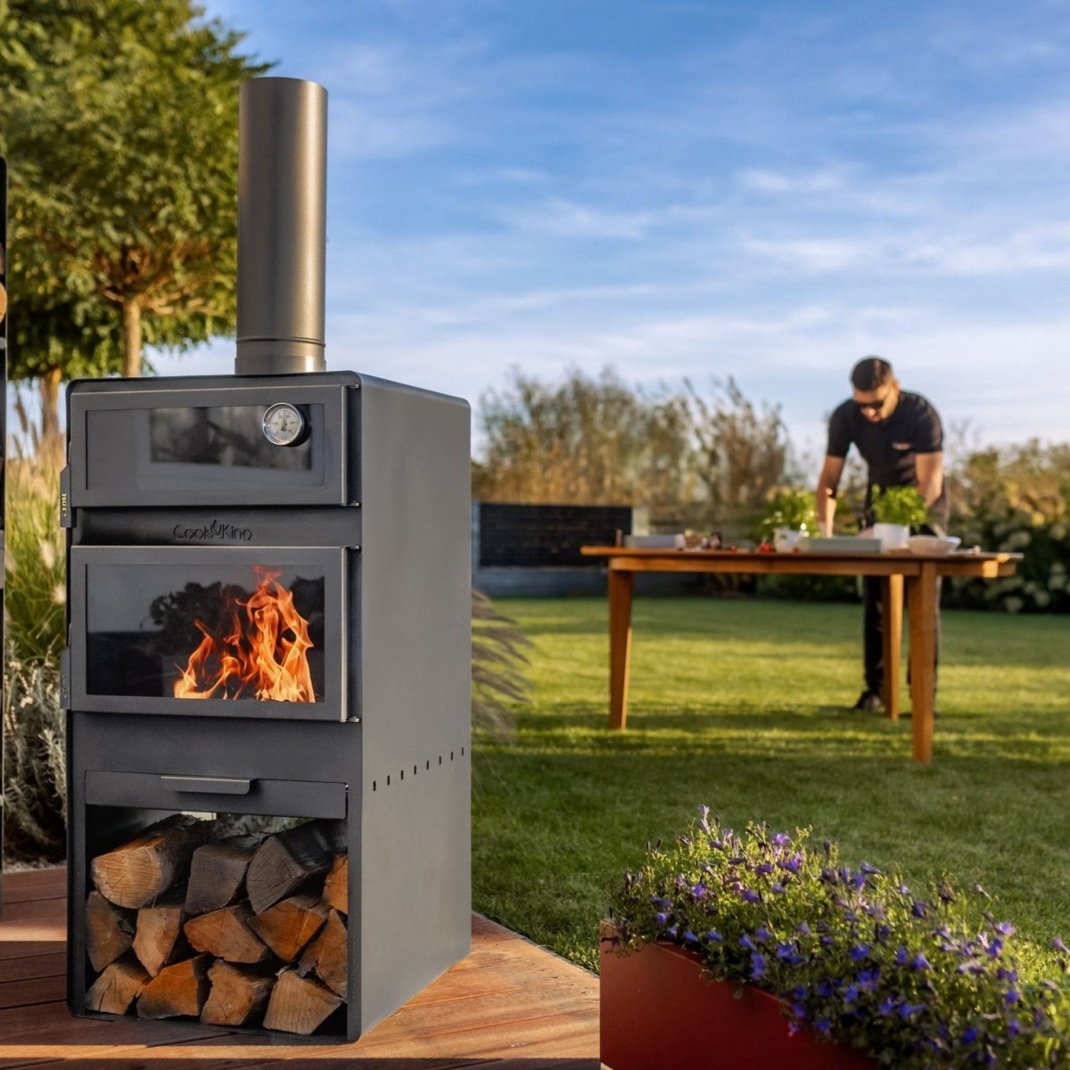 FLAMBO – Outdoor Gartenofen mit Pizzaofen für echte Feuerabende