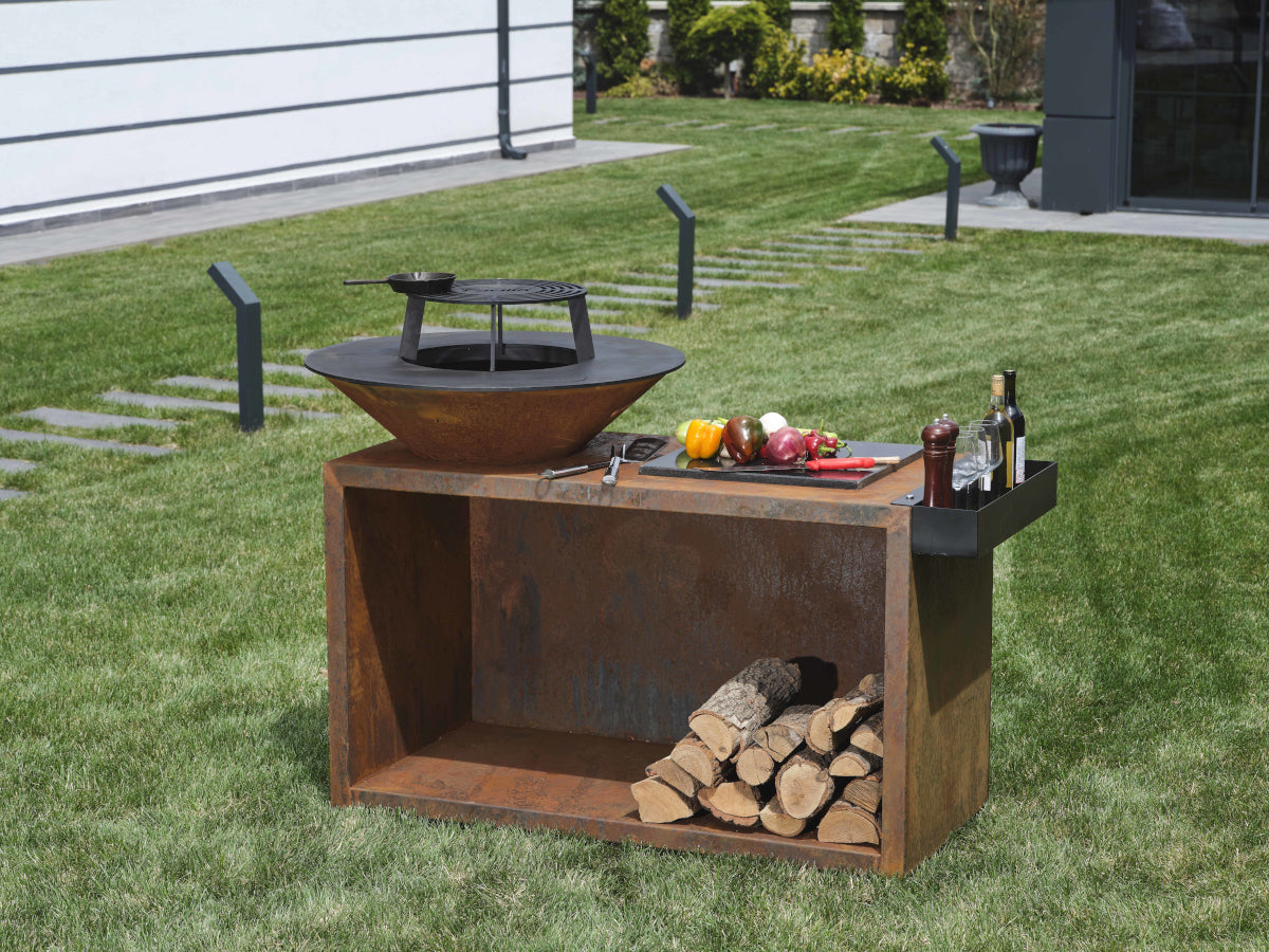 Flame Feuerschale mit Grillplatte