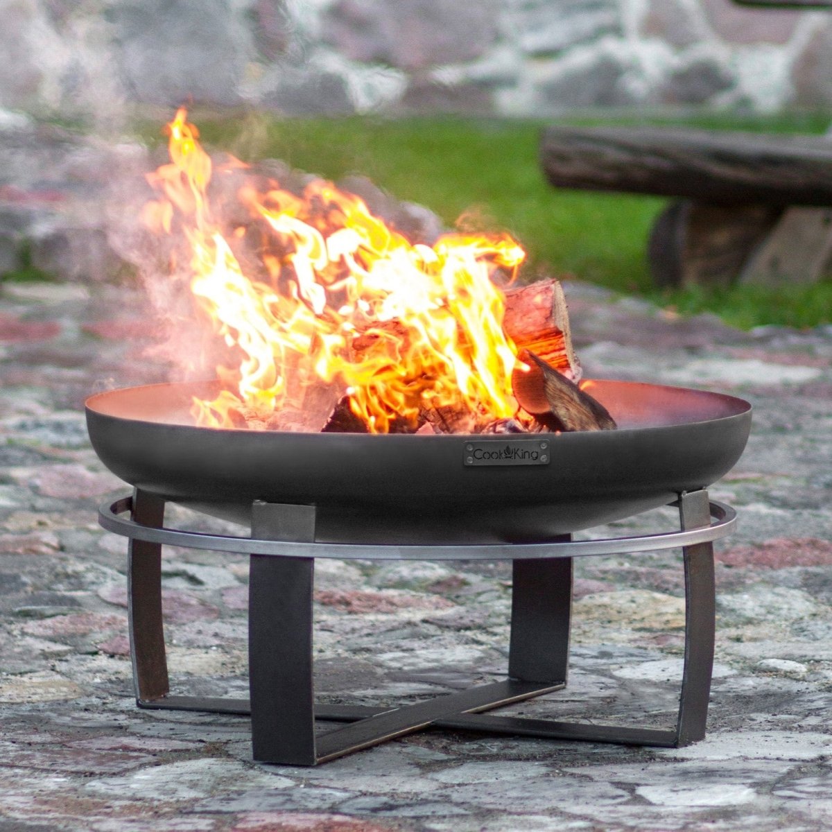 LUNAR – Moderne ⌀ 80cm Feuerschale mit Grillfunktion für Garten & Terrasse