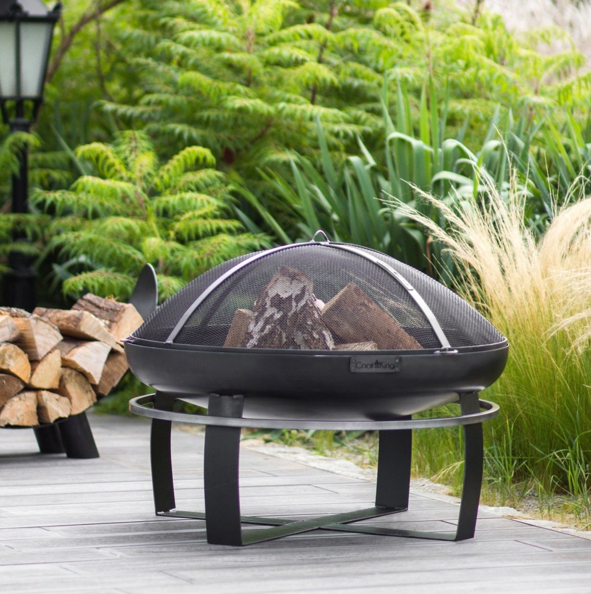 LUNAR – Moderne ⌀ 80cm Feuerschale mit Grillfunktion für Garten & Terrasse