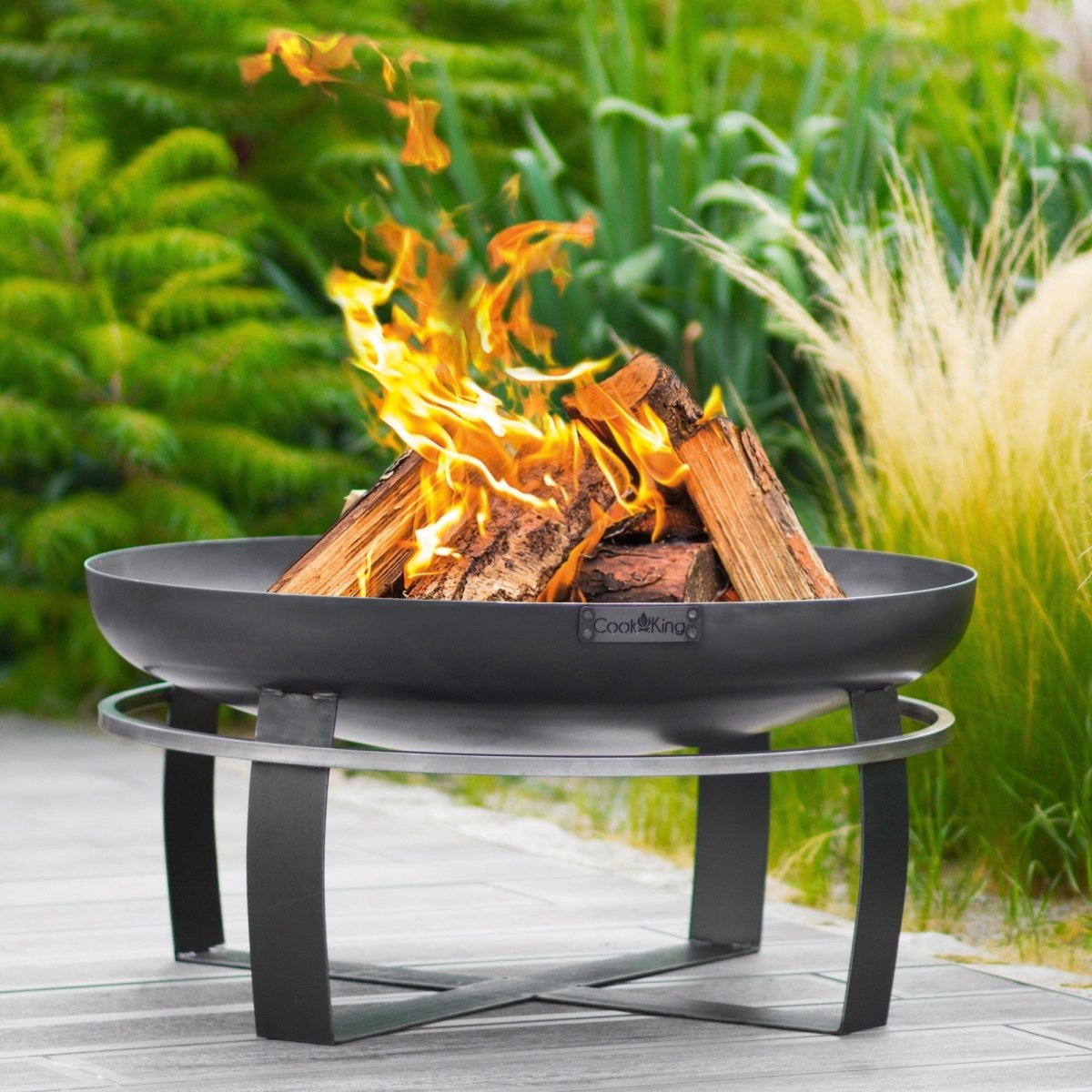 LUNAR – Moderne ⌀ 80cm Feuerschale mit Grillfunktion für Garten & Terrasse