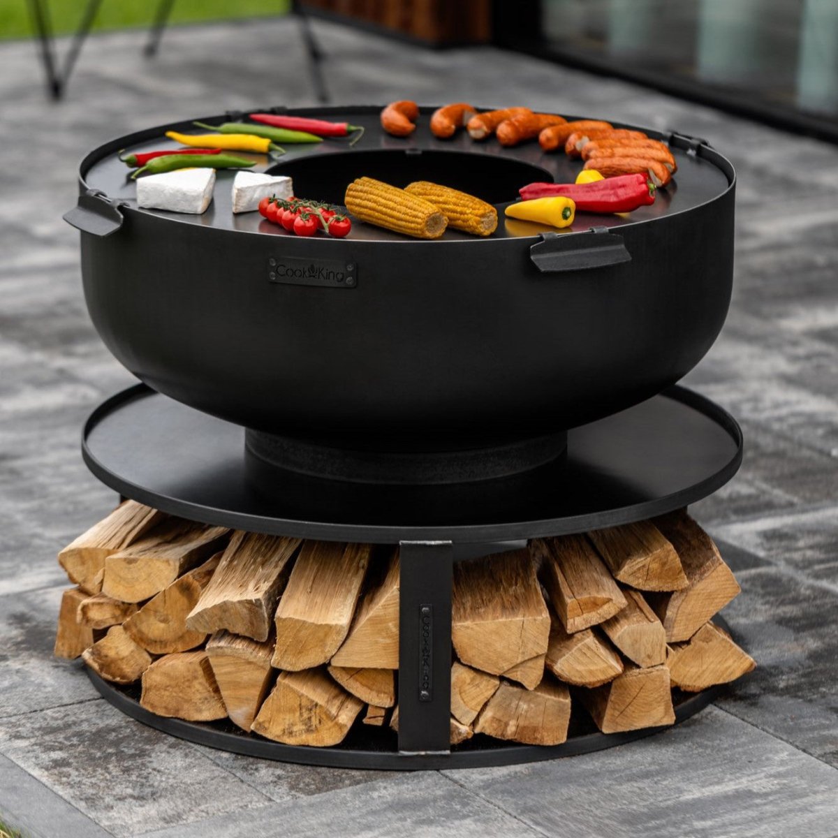NOVA – Stilvolle ⌀ 80cm Feuerschale mit Grillfunktion für deinen Garten