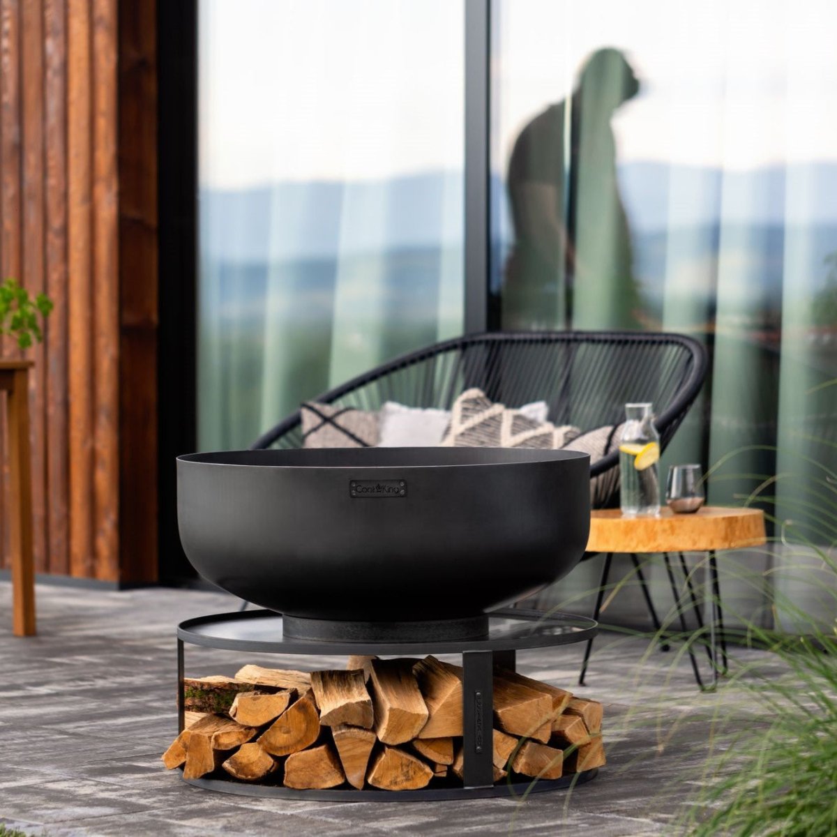 NOVA – Stilvolle ⌀ 80cm Feuerschale mit Grillfunktion für deinen Garten