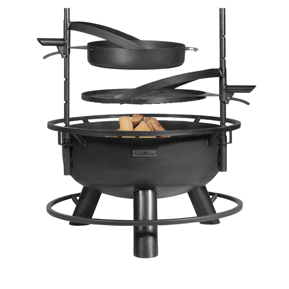 FERRO – Premium ⌀ 80cm Feuerschale mit ⌀ 60cm höhenverstellbarem Grillrost