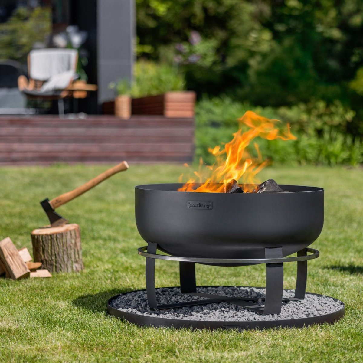 SOLARIS – XXL ⌀ 80cm Feuerschale mit Grillfunktion