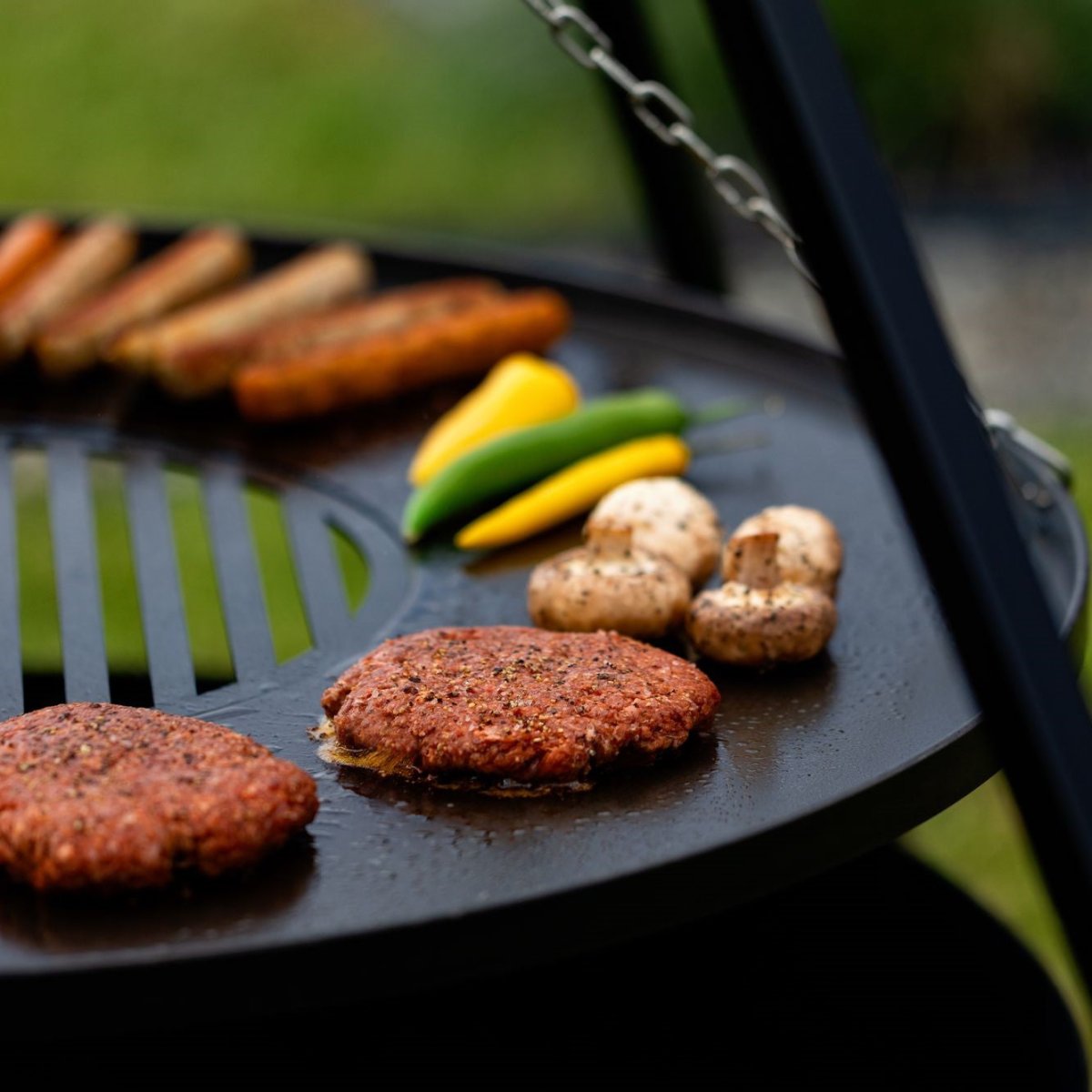 VIKING – XXL 180cm Schwenkgrill mit Kurbel &  Ø 80 cm Grillrost für echtes Grillvergnügen